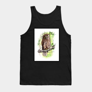 Morepork Owl Watercolour Tank Top